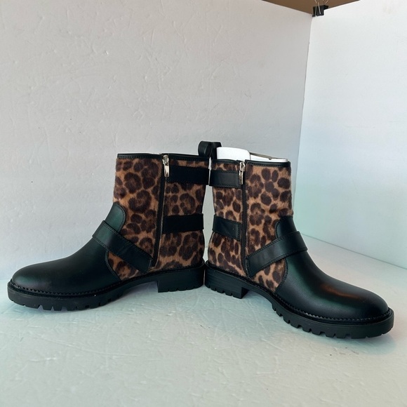 Nine West NWT “Arriablack” Leopard And Black Boots - Picture 7 of 9